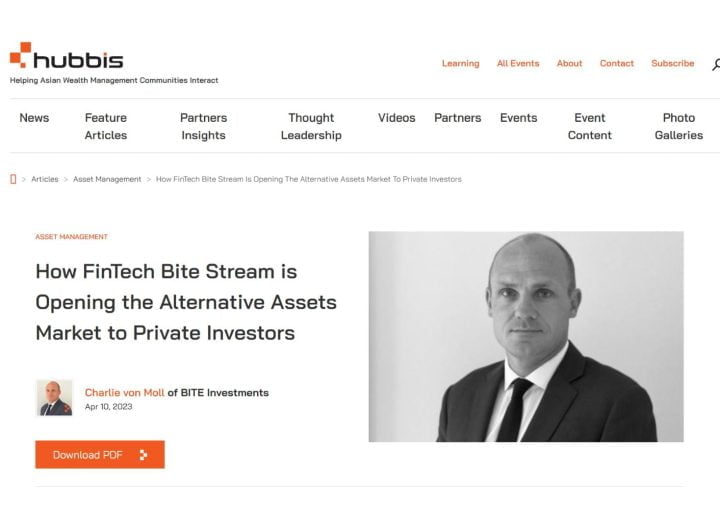 How FinTech Bite Stream Is Opening the Alternative Assets Market to Private Investors