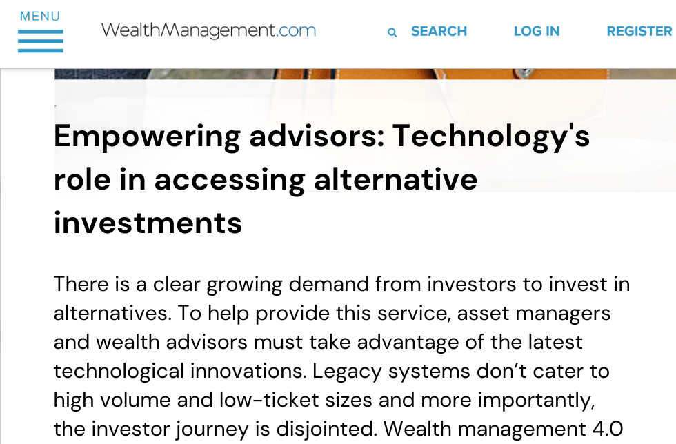Empowering advisors: Technology's role in accessing alternative investments