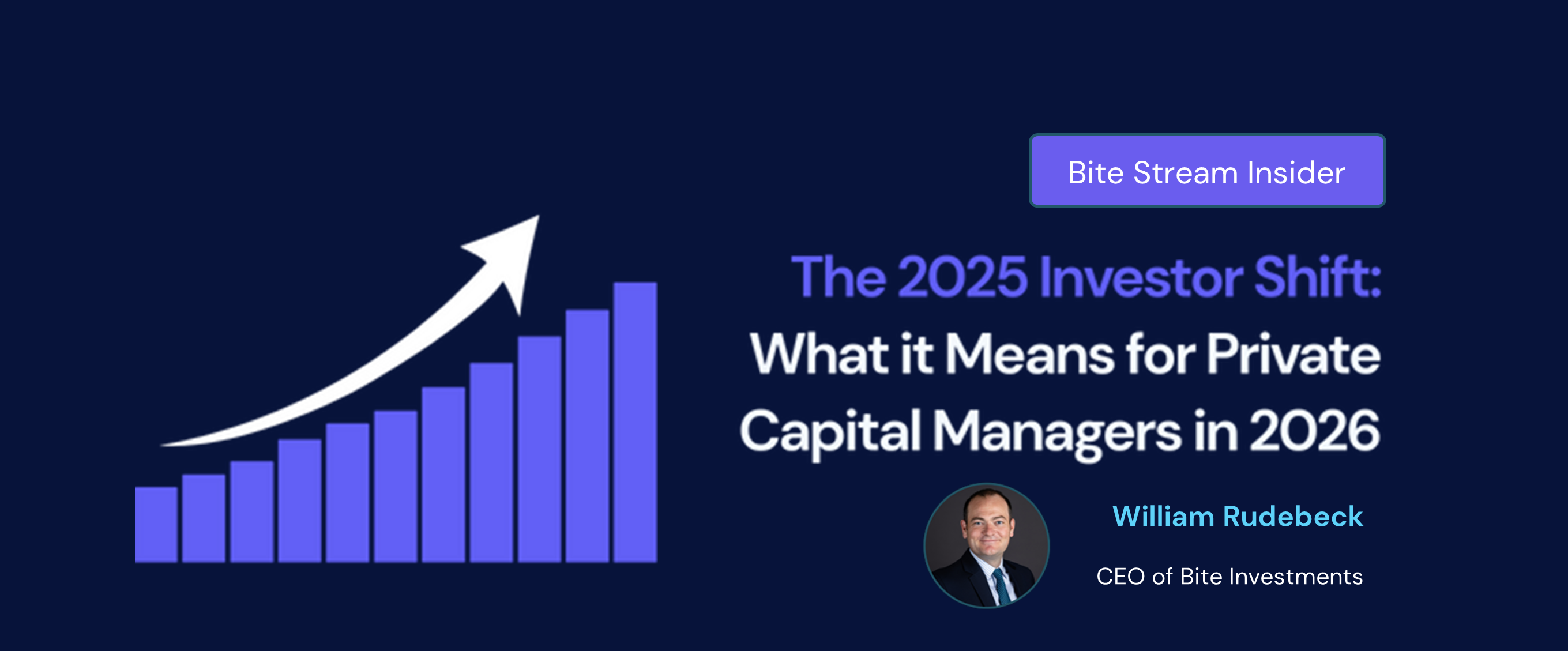 The 2025 Investor Shift: What it means for Private Capital Managers in 2026. Bite Stream Insider blog by William Rudebeck, CEO and co-founder of Bite Investments.